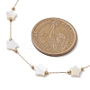 316 Stainless Steel Paperclip Chain & Star Natural White Shell Link Necklaces NJEW-JN05034-3