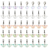 40Pcs 5 Colors Glass Pendants PALLOY-PH01816-1