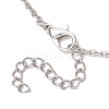 Glass Faceted Teardrop Pendant 304 Stainless Steel Cable Pendant Necklaces for Women NJEW-JN05297-5