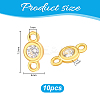 10Pcs 925 Sterling Silver Micro Pave Clear Cubic Zirconia Connector Charms STER-PH0004-14-4