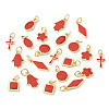 21Pcs 7 Styles Brass Enamel Charms KK-TA0003-19D-2