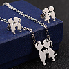 Couples 304 Stainless Steel Pendant Necklaces and Stud Earrings SJEW-D070-17P-1