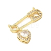 Brass Micro Pave Clear Cubic Zirconia Pendants KK-B139-07G-02-2