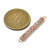 Natural Rhodonite & Electroplated Synthetic Non-magnetic Hematite Heishi Connector Charms PALLOY-JF03291-07-2