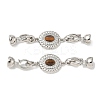 Brass Micro Pave Clear Cubic Zirconia Fold Over Clasps KK-U059-39P-1