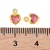 Heart Rack Plating Brass Glass Pendants X-KK-S385-01G-03-3