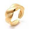 Ion Plating(IP) 304 Stainless Steel Twist Rope Open Cuff Ring for Women RJEW-F131-17G-1