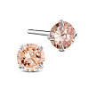 Rhodium Plated 925 Sterling Silver Four Pronged Ear Studs JE420E-03-1