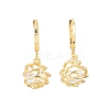 Hollow Oval Brass Clear Cubic Zirconia Leverback Earrings EJEW-H182-04B-G-4