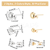 80Pcs 4 Style 304 Stainless Steel Half Round Stud Earring Findings STAS-DC0009-66-2