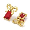 Rack Plating Bowknot Brass Micro Pave Cubic Zirconia Stud Earrings EJEW-I313-19G-02-2