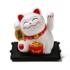 Plastic Solar Powered Japanese Lucky Cat Figurines DJEW-K023-01C-2