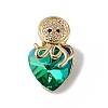 Real 18K Gold Plated Rack Plating Brass Micro Pave Cubic Zirconia Pendants KK-C015-25G-13-1