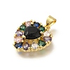 Rack Plating Brass with Cubic Zirconia Pendants KK-Z086-15G-02-2