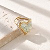 Heart Natural Green Aventurine Finger Rings STAS-Z112-10G-02-2