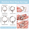 24Pcs 2 Styles 304 Stainless Steel Hoop Earring Findings FIND-SC0017-16A-2