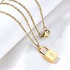 304 Stainless Steel Rolo Chain Pendant Necklaces NJEW-S444-01G-02-1