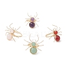 4Pcs 4 Styles Natural Gemstone Beaded Finger Rings RJEW-TA00210-2