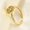 Brass Micro Pave Clear Cubic Zirconia Cuff Rings for Women RJEW-H247-27G-1