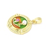 Brass Enamel Pendants KK-Z101-09G-F02-2