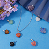 DIY Natural Mixed Gemstone Heart Pendant Necklaces Making Kit G-BBC0001-51-4
