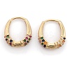 Brass Micro Pave Cubic Zirconia Huggie Hoop Earrings EJEW-P187-N01-2