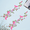 Polyester Rayon Flower Embroider Thread Iron on/Sew On Patches PATC-WH20017-18C-6