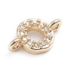 Brass Micro Pave Cubic Zirconia Letter Links ZIRC-I042-16G-O-3