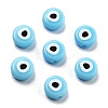 Opaque Printed Acrylic Beads OACR-G038-04E-1