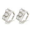Brass Micro Pave Cubic Zirconia Cuff Earrings EJEW-C104-042P-1
