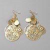 Teardrop with Flower Alloy Chandelier Earrings EJEW-WH0010-38G-1