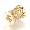 Brass Micro Pave Cubic Zirconia Beads ZIRC-J018-29-3