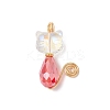 Cat Shape Glass Pendants PALLOY-JF03718-01-3