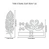 Globleland 2Pcs 2 Style Feather & Swan Pattern Custom Carbon Steel Hot Foil Plate Metal Dies DIY-GL0002-75-2
