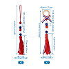 4Pcs 2 Style Independence Day Theme Wooden Ring & Woolen Yarn Tassels Pendant Decorations HJEW-CF0001-20-3