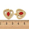 Brass Micro Pave Cubic Zirconia with Synthetic Turquoise Pendants KK-K356-24A-G-3