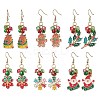 304 Stainless Steel Glass Dangle Earrings EJEW-JE06526-2