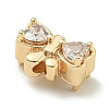 Rack Plating Brass Micro Pave Cubic Zirconia Bead KK-K386-19G-2