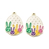 Easter Alloy Enamel Pendants ENAM-E360-01G-01-1