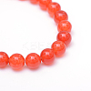 Round Dyed Natural Grade A White Jade Bead Strands G-R345-8mm-01-2