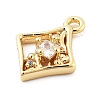 Brass Micro Pave Cubic Zirconia Pendants KK-H511-01G-03-2