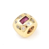 Brass Micro Pave Cubic Zirconia European Beads KK-C162-058G-3