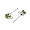 304 Stainless Steel Micro Pave Cubic Zirconia Stud Earring Findings STAS-H240-56P-06-2
