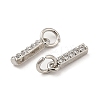 Brass Micro Pave Grade AAA Cubic Zirconia Charms ZIRC-P067-11P-I-NR-3