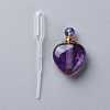 Natural Amethyst Openable Perfume Bottle Pendants G-K420-05-2