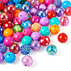 82Pcs 32 Style Opaque & Transparent Acrylic Beads MACR-TA0001-24-3