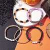 5Pcs Halloween Handmade Polymer Clay & Acrylic Beaded Stretch Bracelets Kit BJEW-TA00480-5