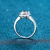 Rhodium Plated 925 Sterling Silver Micro Pave 5x7mm Emerald Cubic Zirconia Finger Rings for Women WG8E258-85-4