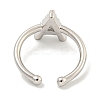 Rack Plating Brass Open Cuff Rings for Women RJEW-F162-01P-A-3