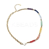 Natural Mixed Gemstone Beaded Necklace with Enamel Heart NJEW-JN04085-1